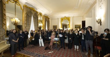 Under the coordination of Türkiye's ambassador to London, Osman Koray Ertaş, students from the "Sotheby's Institute of Art" organized an auction to benefit the people affected by the earthquakes that occurred in Kahramanmaraş on Feb. 6, London, U.K., May 30, 2023. (AA Photo)