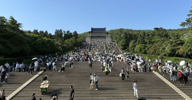 A general view of Dr. Sun Yat-sen&#039;s Mausoleum in Purple Mountai, Nanjing, China. (Photo courtesy by Ahmet Faruk Işık)