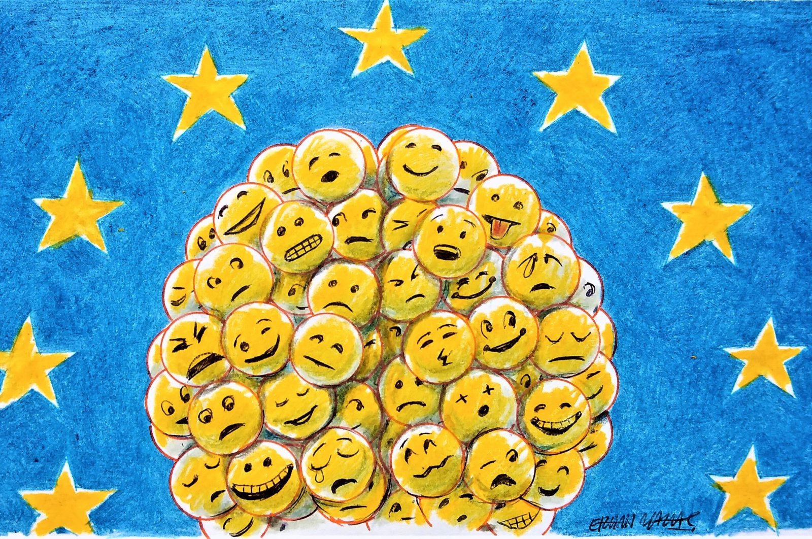 The European Mental Health Week, in particular, offers a forum for highlighting the importance of mental health to the European Union. (Illustration by Erhan Yalvaç)