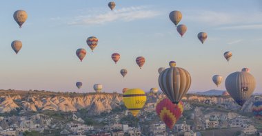 Hot air balloons dot the sky in Cappadocia, Türkiye, May 20, 2019. (AA Photo)