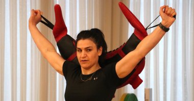 Turkish visually-impaired judoka Zeynep Çelik trains for the 2024 Paris Paralympic Games, Erzurum, Türkiye, May 25, 2023. (AA Photo)