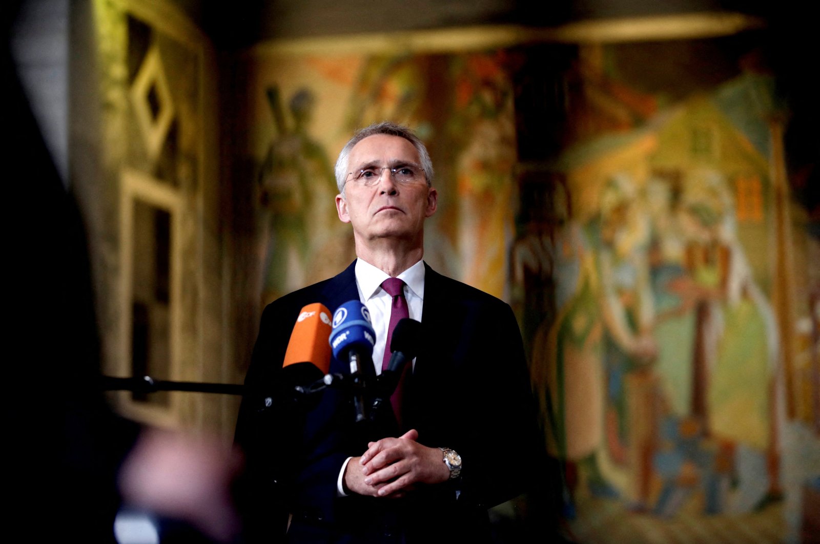 NATO Secretary-General Jens Stoltenberg arrives at NATO foreign ministers meeting, in Oslo, Norway, June 1, 2023. (Reuters Photo)