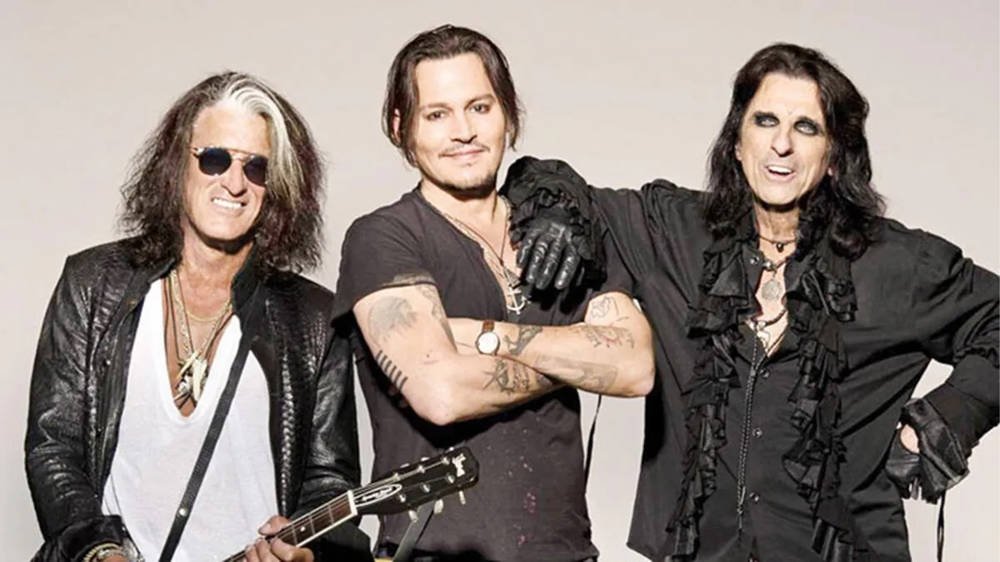 Hollywood Vampires Joe Perry (L), Johnny Depp (C) and Alice Cooper. (Shutterstock Photo)