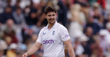 England&#039;s Josh Tongue in action during the match against Ireland Cricket at the Lord&#039;s Cricket Ground, London, U.K., June 1, 2023. (Reuters Photo)