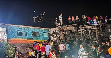 Rescuers work at the site of passenger trains that derailed in Balasore district, in the eastern Indian state of Orissa, Friday, June 2, 2023. (Press Trust of India via AP)