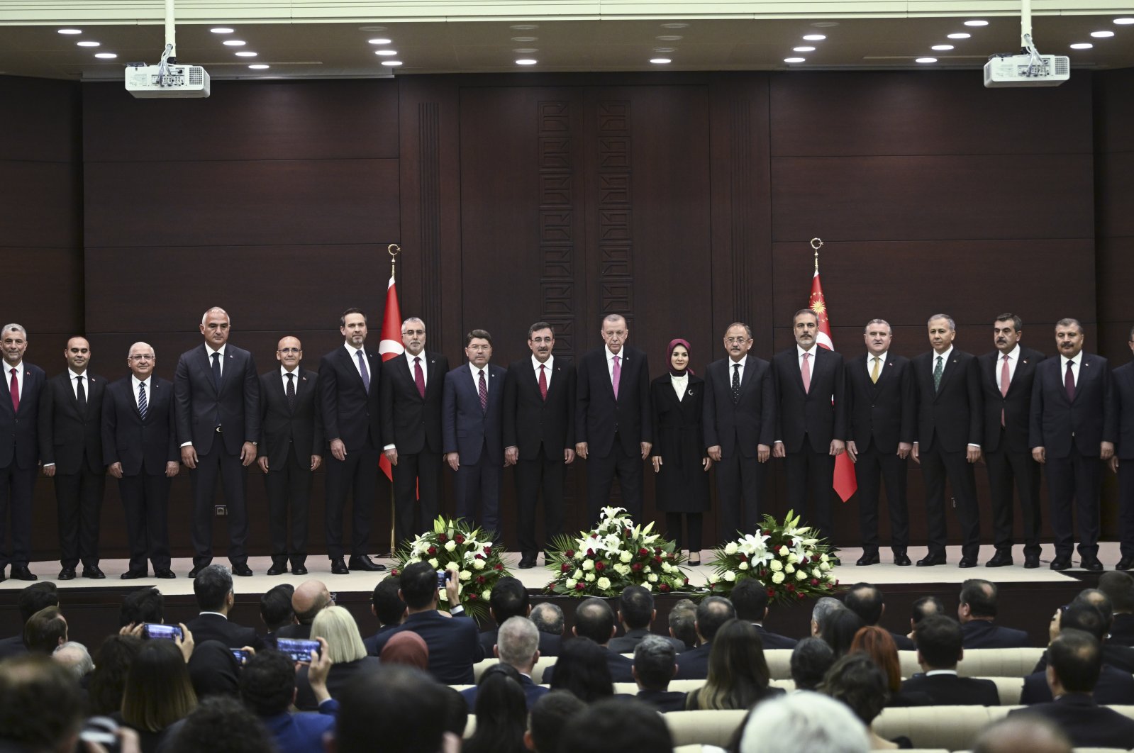 President Recep Tayyip Erdoğan and his new cabinet pose for a photo at Çankaya Palace, in Ankara, June 3, 2023. (AA Photo)