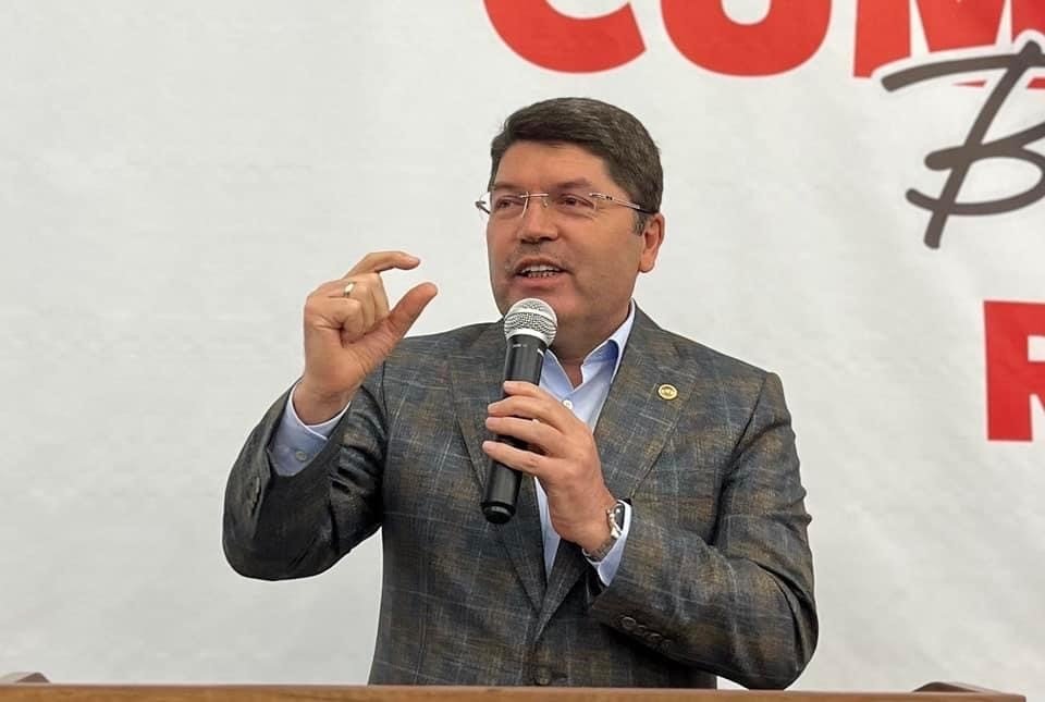 Newly appointed Justice Minister Yılmaz Tunç speaks at an event in his hometown Bartın, Türkiye, June 3, 2023. (IHA Photo)