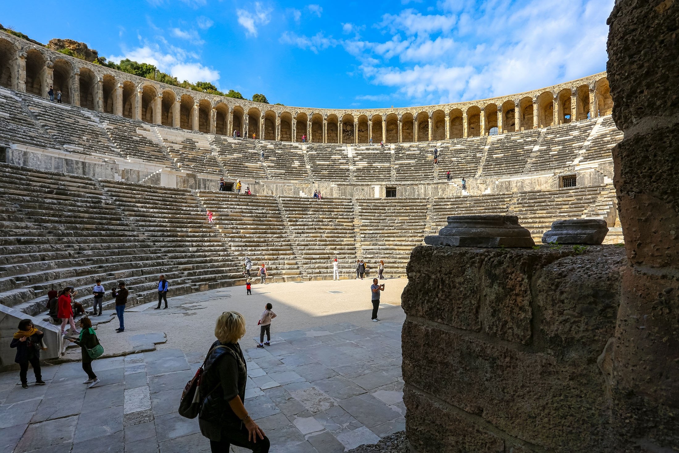 Aspendos Theater stands as one of the best-preserved antique theaters in the world, in Antalya, Türkiye. (Shutterstock Photo)