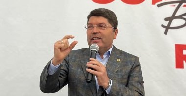 Newly appointed Justice Minister Yılmaz Tunç speaks at an event in his hometown Bartın, Türkiye, June 3, 2023. (IHA Photo)