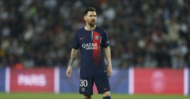 Paris St Germain's Lionel Messi during the Ligue 1 match against Clermont at the Parc de Princes, Paris, France, June 3, 2023. (Reuters Photo)  