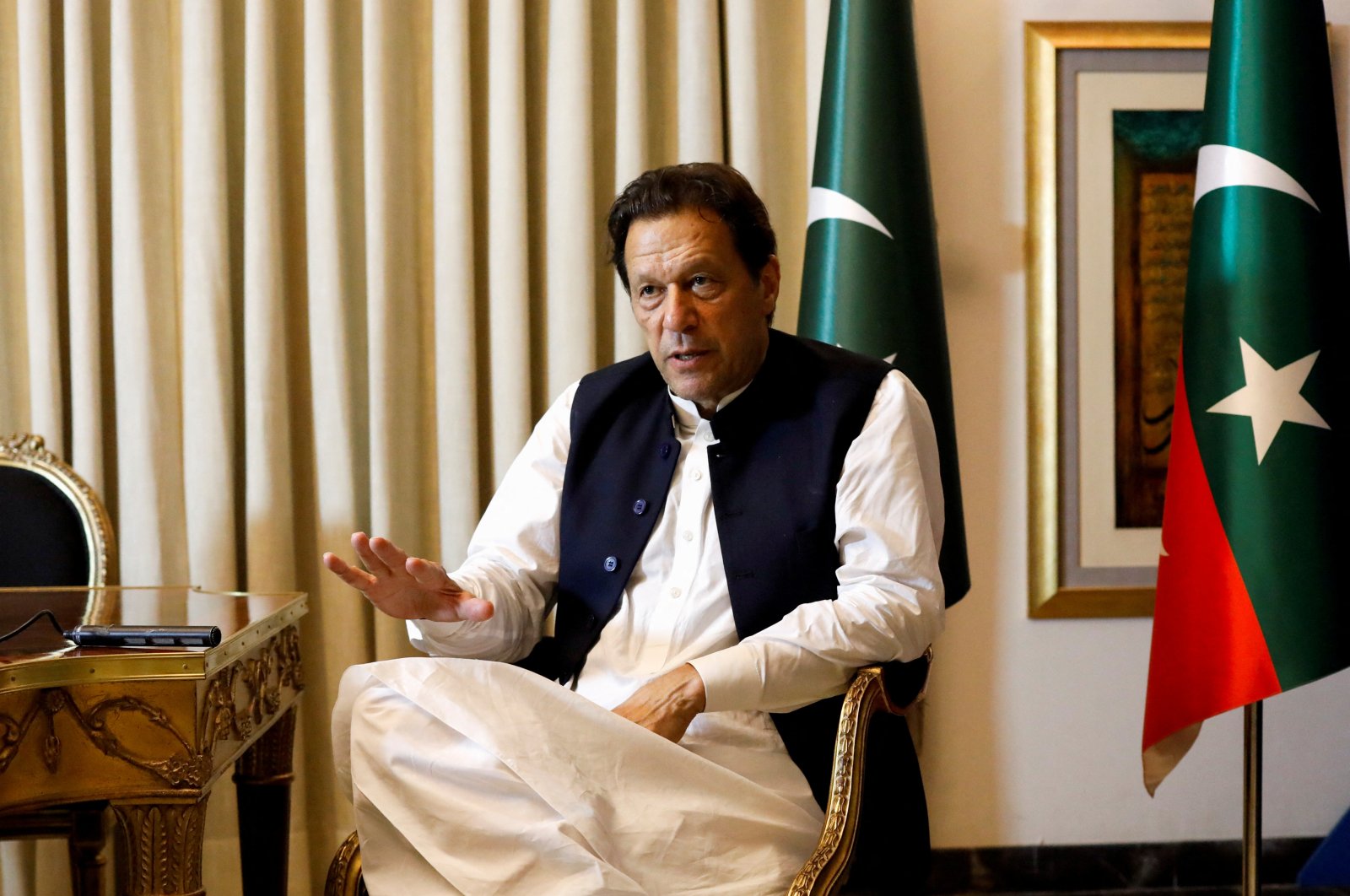 Former Pakistani Prime Minister Imran Khan speaks during an interview, in Lahore, Pakistan, March 17, 2023. (Reuters Photo)