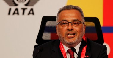 Turkish Airlines (THY) Chairperson Ahmet Bolat speaks during the International Air Transport Association (IATA) annual meeting in Istanbul, Türkiye, June 5, 2023. (Reuters Photo)