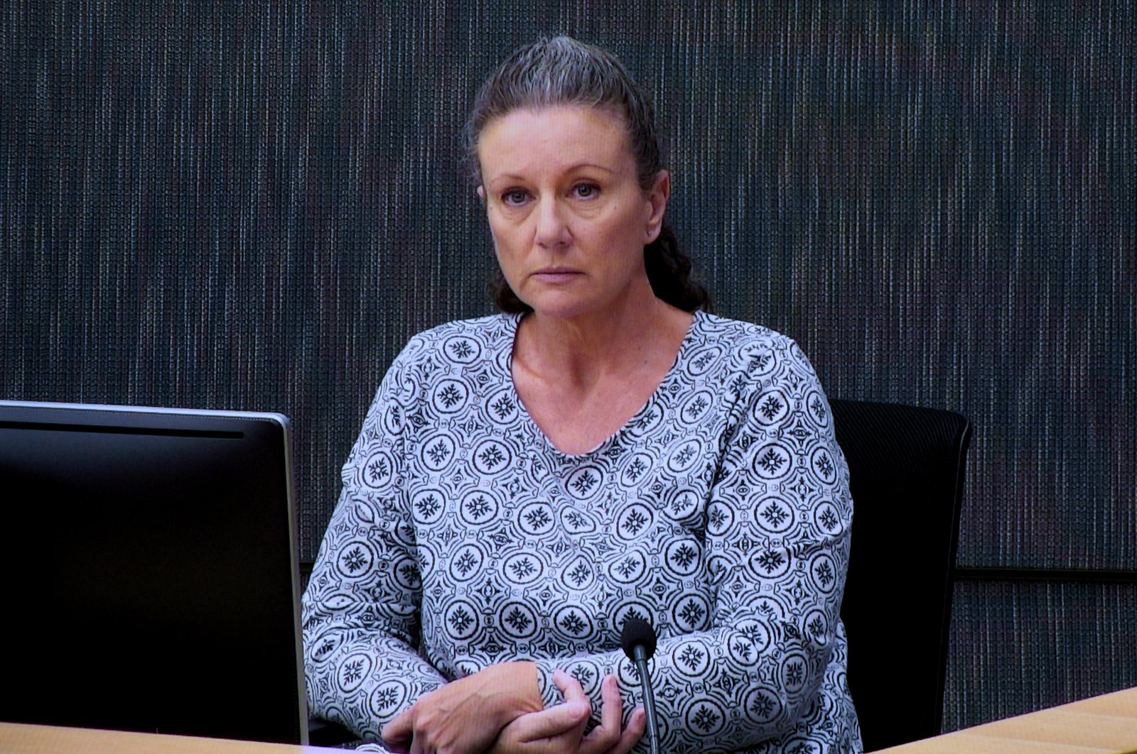Kathleen Folbigg appears via video link during a convictions inquiry at the NSW Coroners Court, Sydney, Australia, May 1, 2019. (Reuters Photo)