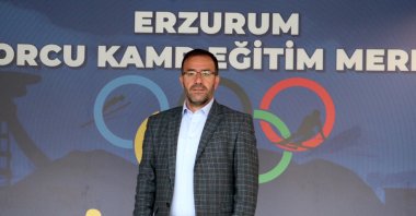 Turkish Athletics Federation President Fatih Çintimar poses for photo after an interview, Erzurum, Türkiye, May 30, 2023. (AA Photo)