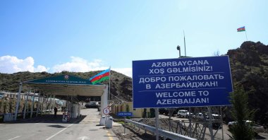 A view of an Azerbaijani checkpoint at the only land link of Karabakh with Armenia, in Karabakh, Azerbaijan, May 2, 2023. (AFP Photo)