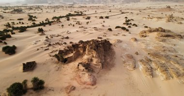 An aerial view of the fortress of Djaba, a fortress that dates back more than 200 years, near Djado, Niger, May 21, 2023. (AFP Photo)