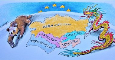 While these countries achieved independence from the Soviet Union, they maintained close ties with Russia, their traditional partner, however, subsequent sanctions have created a need for the Central Asian republics to diversify their partnerships. (Illustration by Erhan Yalvaç)