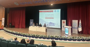 Speakers are seen during the “From the Ottoman-Russian War (1877-1878) to the National Struggle: Eastern Anatolia Occupation, Atrocities and Liberation” symposium in eastern Kars province, Türkiye, June 8, 2023 (Photo by Dilara Aslan Özer)