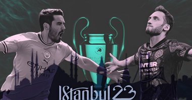 The illustration shows Manchester City's İlkay Gündoğan (L) and Inter Milan's Hakan Çalhanoğlu. (Illustration by Kelvin Ndunga)