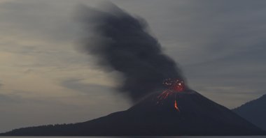 Undated photo of a volcanic eruption at Anak Krakatau, Indonesia. (Shutterstock Photo)