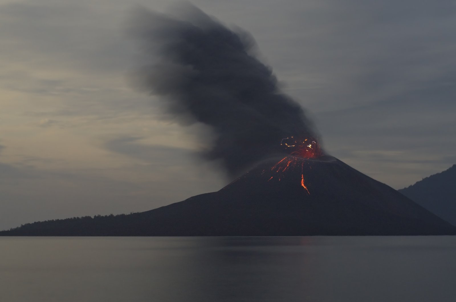 Undated photo of a volcanic eruption at Anak Krakatau, Indonesia. (Shutterstock Photo)