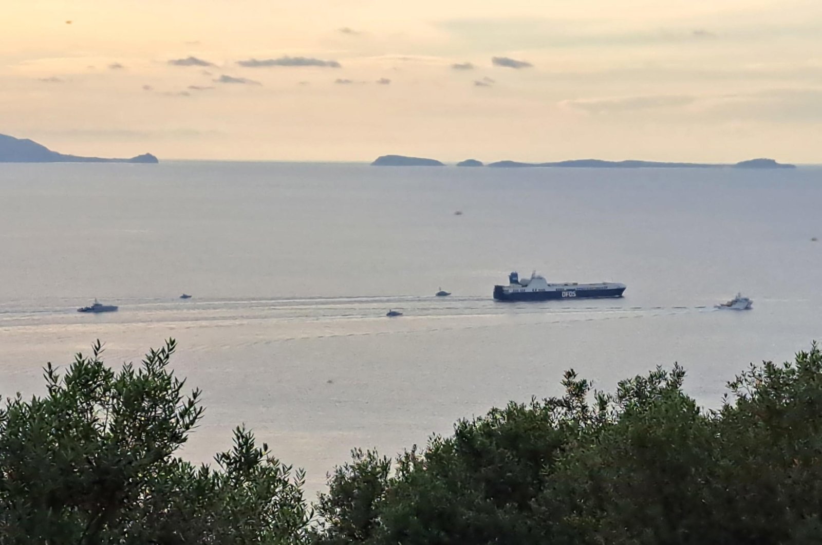 The Turkish merchant ship Galata Seaways in the waters off Capri, near Naples, Italy, June 9, 2023. (EPA Photo)