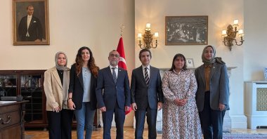 The ceremony of donating funds that took place in the Turkish Embassy in London, U.K., June 9, 2023. (Photo courtesy of YEE London)
