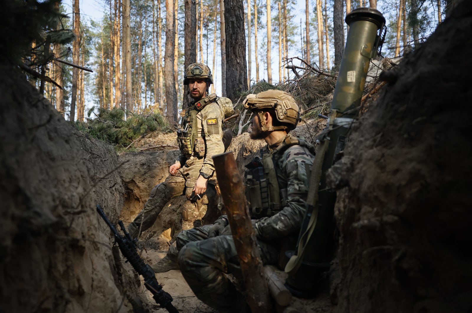 Ukrainian soldiers rest in a trench on the frontline near Kreminna, Luhansk region, Ukraine, June 8, 2023. (AP Photo)
