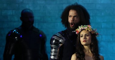 The cast of "Camelot" perform at the 76th Annual Tony Awards in New York City, U.S., June 11, 2023. (Reuters Photo)