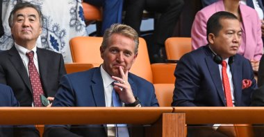 U.S. Ambassador Jeff Flake watches the oath-taking ceremony at the Turkish Parliament, in the capital Ankara, Türkiye, June 2, 2023. (AA Photo)