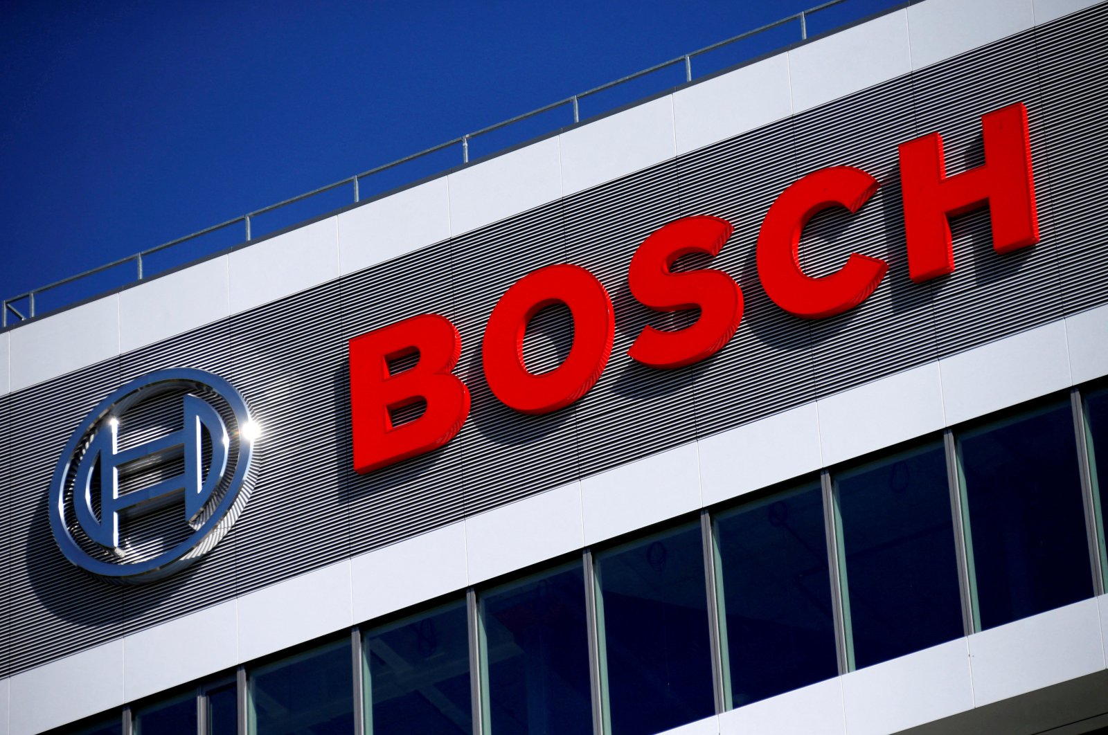 The Robert Bosch logo at the company&#039;s research and development center Campus Renningen during a guided media tour, Renningen, Germany, Sept. 30, 2015. (Reuters Photo)