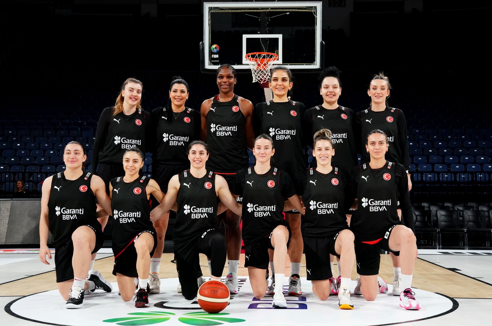 Turkish national women&#039;s basketball team poses for a photo, June 14, 2023. (IHA Photo)