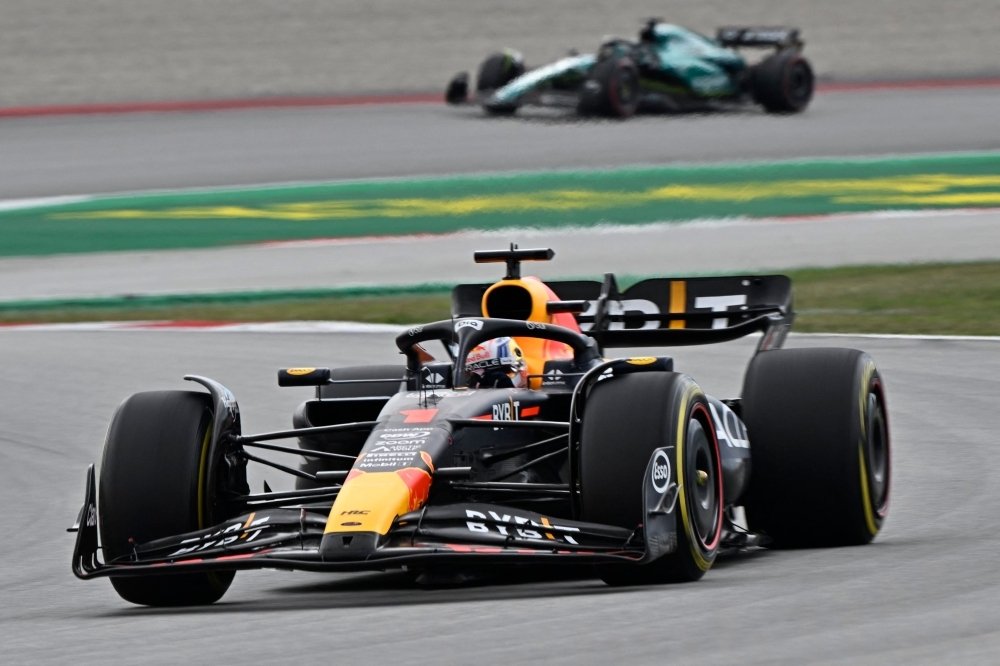 Red Bull's Dutch driver Max Verstappen competes in the Spanish Formula One Grand Prix race at the Circuit de Catalunya, Barcelona, Spain, June 4, 2023. (AFP Photo)