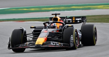 Red Bull's Dutch driver Max Verstappen competes in the Spanish Formula One Grand Prix race at the Circuit de Catalunya, Barcelona, Spain, June 4, 2023. (AFP Photo)