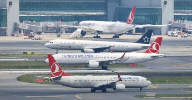 Turkish Airlines (THY) aircraft wait on the tarmac of Istanbul Airport in Istanbul, Türkiye, May 23, 2023. (Reuters Photo)
