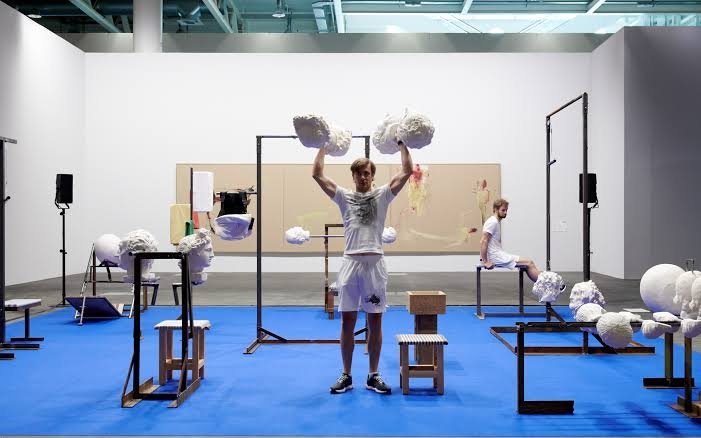 &quot;Ciurlionis Gym,&quot; installation by artist Augustas Serapinas, Basel, Switzerland, June 15, 2023. (Photo by Funda Karayel)