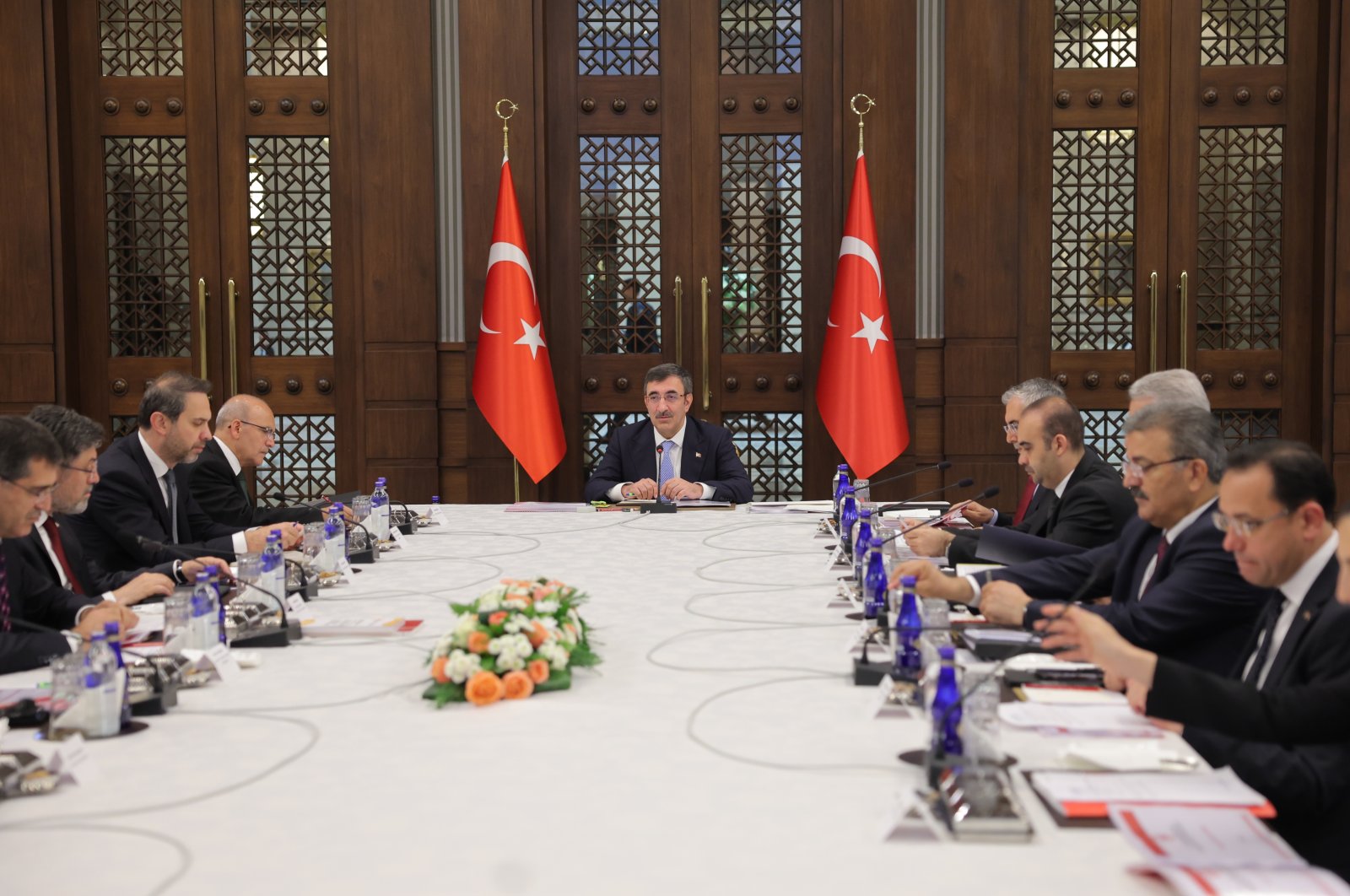 Vice President Cevdet Yılmaz chairs the Economy Coordination Board meeting, in Ankara, Türkiye, June 15, 2023. (AA Photo)
