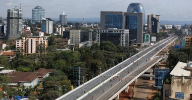 A view shows the cityscape on the Nairobi Expressway, undertaken by the China Road and Bridge Corporation (CRBC) on a public-private partnership (PPP) basis, along Waiyaki Way within the Westlands district of Nairobi, Kenya May 7, 2023. (Reuters Photo)