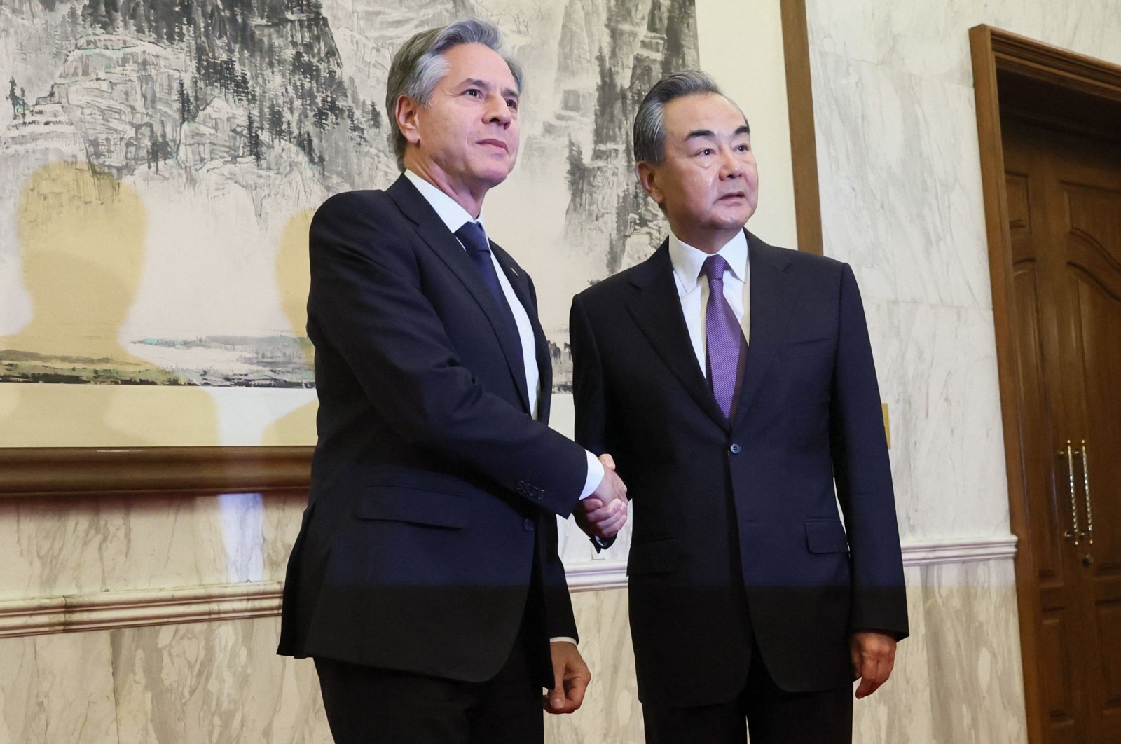 U.S. Secretary of State Antony Blinken (L) shakes hands with China&#039;s Director of the Office of the Central Foreign Affairs Commission Wang Yi, Beijing, China, June 19, 2023. (AFP Photo)