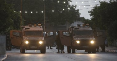 Israeli soldiers close access to the village of Yabad, near the West Bank city of Jenin, Palestine, June 19, 2023. (EPA Photo)