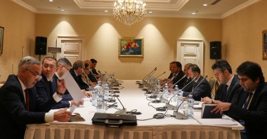 A meeting between Turkish and Iranian delegations in Astana, Kazakhstan, June 20, 2023. (AA Photo) 