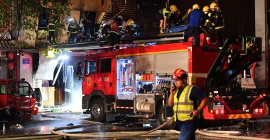 Firefighters work at the site of an explosion in Yinchuan, in the Ningxia Hui Autonomous Region, China, June 21, 2023. (EPA Photo)