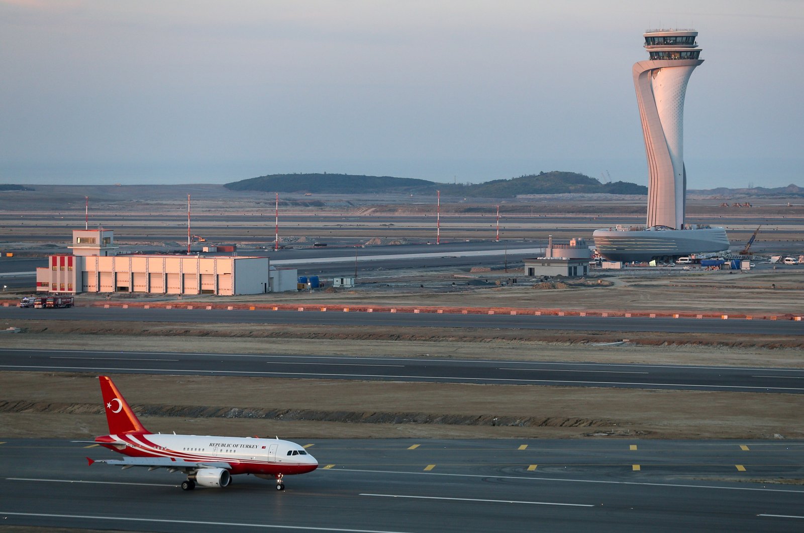 The Presidential &quot;TC-ANK&quot; Plane, the first plane to land at Istanbul Airport is seen on the runway, Istanbul, Türkiye, June 21, 2018. (AA Photo)