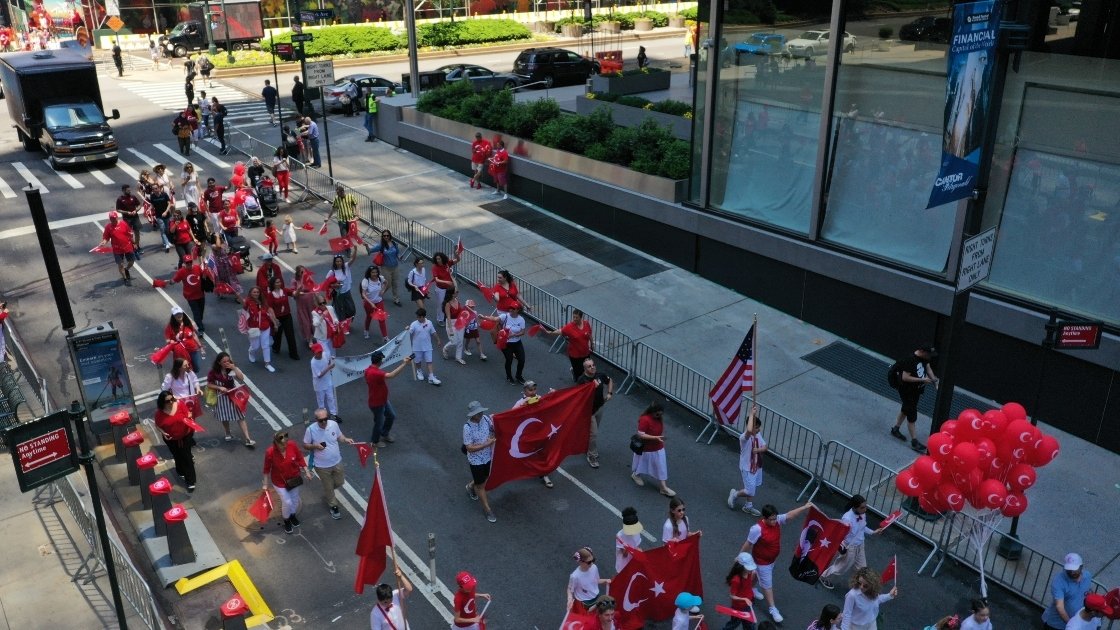 People attend the Turkish Day Parade, in New York, U.S., May 21, 2022. (AA Photo)