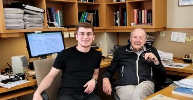 The discovery of Furkan Öztürk (L), a 26-year-old Turkish physicist who is nearing the completion of his doctoral studies at the Physics Department of Harvard University, on how life began 4 billion years ago has generated great excitement in the scientific community, Massachusetts, U.S., June 22, 2023. (AA Photo) 