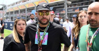 Paris Saint-Germain&#039;s Brazilian forward Neymar is pictured prior to the Spanish Formula One Grand Prix race at the Circuit de Catalunya, Barcelona, Spain, June 4, 2023. (AFP Photo)