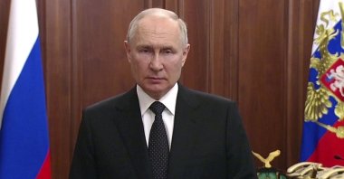 Russian President Vladimir Putin addresses the nation in Moscow, Russia, June 24, 2023. (AP Photo)