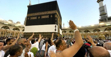 Muslim pilgrims circumambulate the Kaaba during the annual hajj pilgrimage, Mecca, Saudi Arabia, June 25, 2023. (AP Photo)