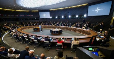 A general view of the venue for the NATO-Ukraine Commission meeting, during a NATO defense ministers' meeting at the alliance's headquarters in Brussels, Belgium June 15, 2023. (Reuters Photo)