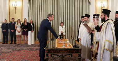 New Democracy Party leader Kyriakos Mitsotakis attends the swearing-in ceremony to become the new Greek Prime Minister, Athens, Greece, June 26, 2023. (Reuters Photo)